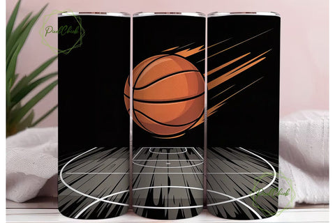 Basketball Court 20oz Tumbler Wrap Sublimation PixelChick 