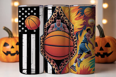 Basketball Distressed Flag Tumbler Wrap Sublimation DesignSVG 