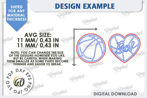 Basketball Earrings Laser Cut. Sports Stud Earrings SVG SVG Evgenyia Guschina 