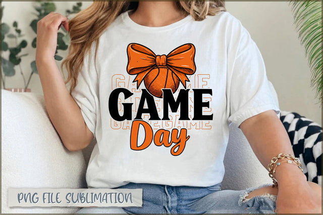 Basketball Game Day Coquette Bow PNG Sublimation Shetara Begum 