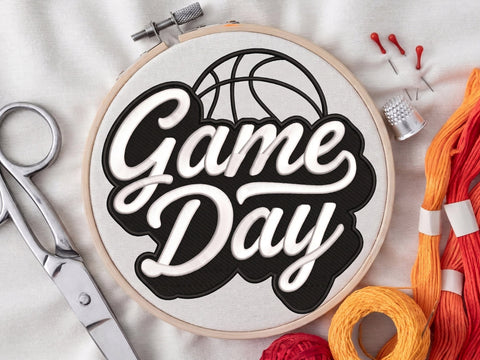 Basketball Game Day Embroidery Design, Sport Embroidery Design, Machine Embroidery Design, 4 Sizes Embroidery/Applique DESIGNS DesignDestine 