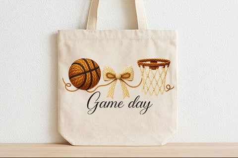 Basketball Game Day PNG Sports Bow Basketball Sublimation Design SVG BillahCrafts 