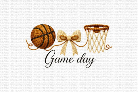 Basketball Game Day PNG Sports Bow Basketball Sublimation Design SVG BillahCrafts 