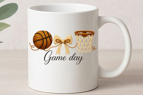 Basketball Game Day PNG Sports Bow Basketball Sublimation Design SVG BillahCrafts 