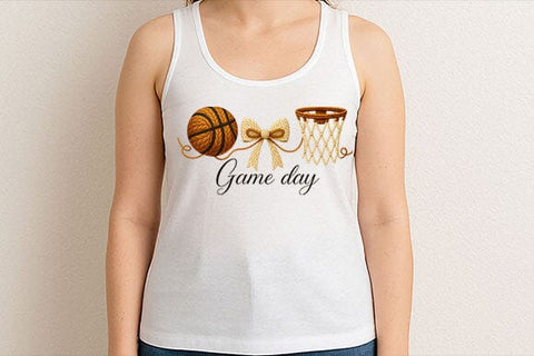 Basketball Game Day PNG Sports Bow Basketball Sublimation Design SVG BillahCrafts 