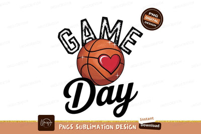 Basketball Game Day With Heart Sublimation Png Sublimation Designangry 