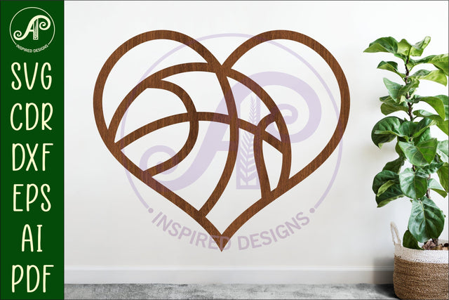 Basketball heart laser cut wall sign SVG APInspireddesigns 