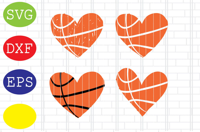 Basketball Heart Svg, Basketball Clipart, Basketball Cut Files, Sport Svg, Jpg, Eps, Dxf Files SVG DigitalSvgFiles 