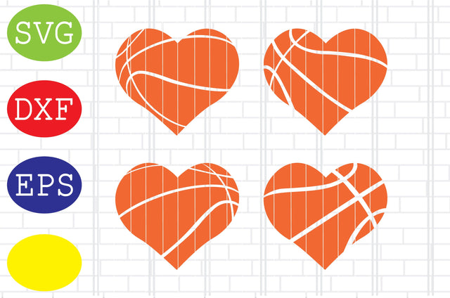 Basketball Heart Svg, Basketball Clipart, Basketball Cut Files, Sport Svg, Jpg, Eps, Dxf Files SVG DigitalSvgFiles 