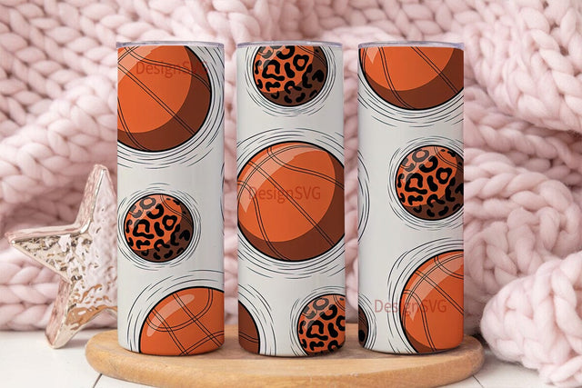 Basketball Leopard 20oz Tumbler Wrap Sublimation DesignSVG 