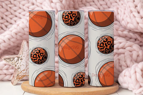 Basketball Leopard 20oz Tumbler Wrap Sublimation DesignSVG 