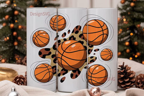 Basketball Leopard 20oz Tumbler Wrap Sublimation DesignSVG 