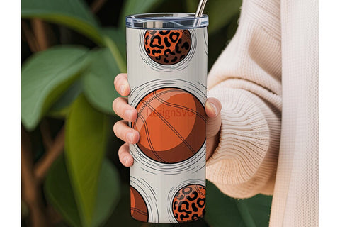 Basketball Leopard 20oz Tumbler Wrap Sublimation DesignSVG 