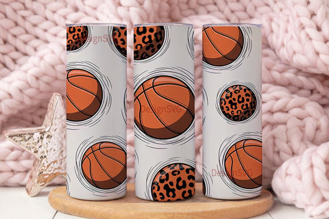 Basketball Leopard 20oz Tumbler Wrap Sublimation DesignSVG 