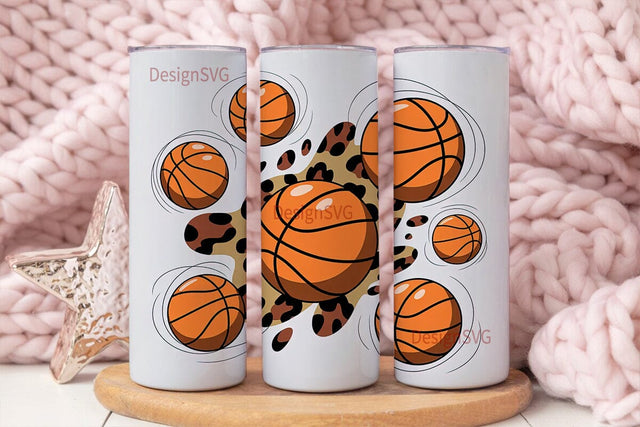 Basketball Leopard 20oz Tumbler Wrap Sublimation DesignSVG 
