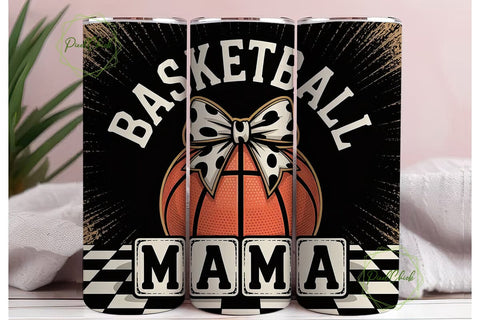 Basketball Mama 20oz Tumbler Wrap Sublimation PixelChick 