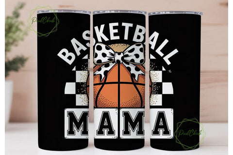 Basketball Mama 20oz Tumbler Wrap Sublimation PixelChick 