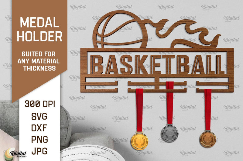 Basketball Medal Display Laser Cut. Medal Holder SVG SVG Evgenyia Guschina 