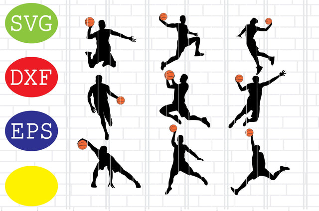 Basketball Men Players Svg, Basketball Clipart, Basketball Cut Files, Sport Svg, Jpg, Eps, Dxf Files SVG DigitalSvgFiles 