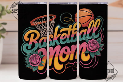 Basketball Mom 20oz Tumbler Wrap Sublimation sassyprint 