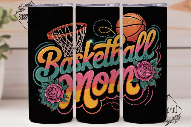 Basketball Mom 20oz Tumbler Wrap Sublimation sassyprint 