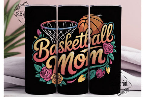 Basketball Mom 20oz Tumbler Wrap Sublimation sassyprint 