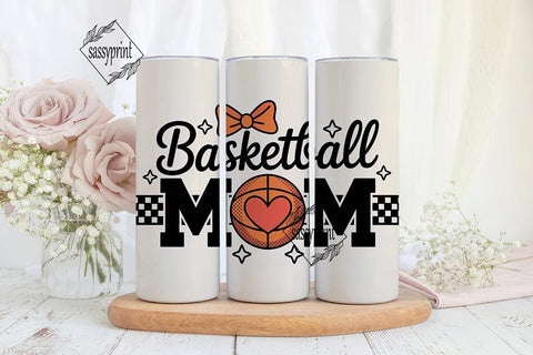 Basketball Mom 20oz Tumbler Wrap Sublimation sassyprint 