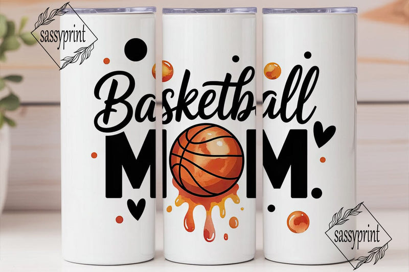 Basketball Mom 20oz Tumbler Wrap Sublimation sassyprint 