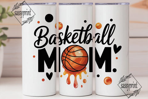 Basketball Mom 20oz Tumbler Wrap Sublimation sassyprint 