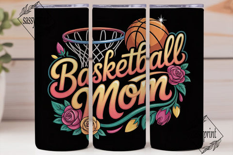Basketball Mom 20oz Tumbler Wrap Sublimation sassyprint 