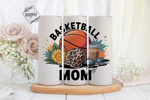 Basketball Mom 20oz Tumbler Wrap Sublimation sassyprint 