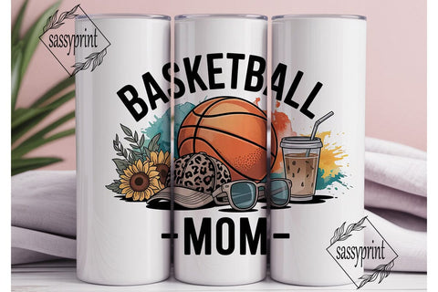 Basketball Mom 20oz Tumbler Wrap Sublimation sassyprint 