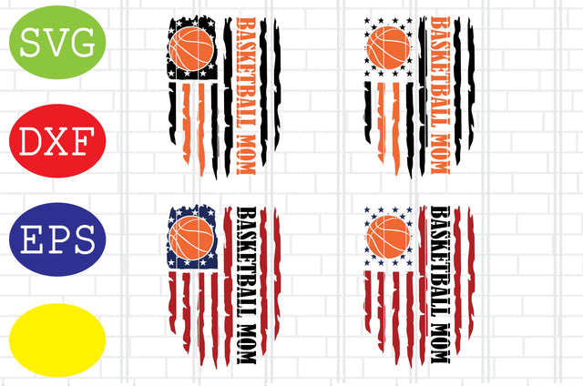 Basketball Mom American Flag Svg, Basketball Clipart, Basketball Cut Files, Sport Svg, Jpg, Eps, Dxf Files SVG DigitalSvgFiles 