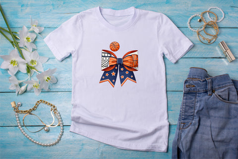 Basketball Mom Coquette Bow Clipart, basketball mom bow, coquette bow clipart, sports hoop bow, basketball cheer design, digital bow design, mom life bow, hoop spirit art, basketball bow design Sublimation FloridPrintables 