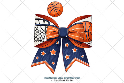 Basketball Mom Coquette Bow Clipart, basketball mom bow, coquette bow clipart, sports hoop bow, basketball cheer design, digital bow design, mom life bow, hoop spirit art, basketball bow design Sublimation FloridPrintables 