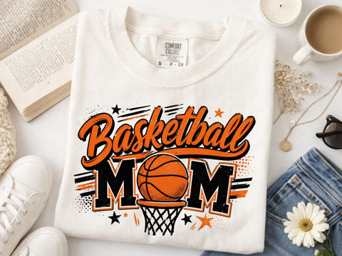Basketball Mom PNG, Vintage Basketball Mom Shirt Design, Distressed Sports Mom Sublimation PNG, Game Day Png SVG DesignDestine 