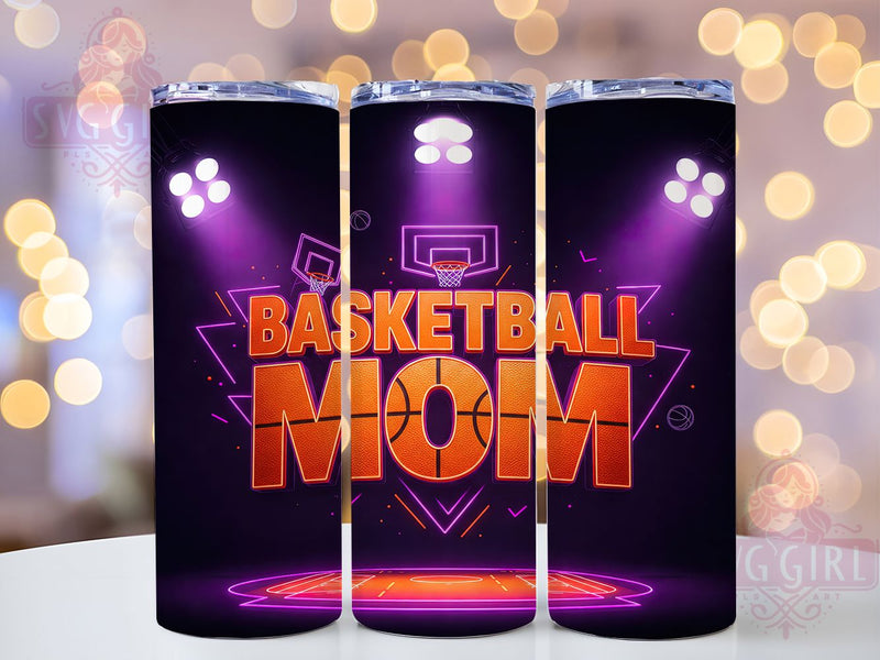 Basketball Mom Sports 20oz Tumbler, Sports Mom Wrap, 20oz Sublimation Wrap, Game Day Cup, Hoop Mom Gift, Trendy Basketball Design, Athletic Mom Drinkware Sublimation SvggirlplusArt 