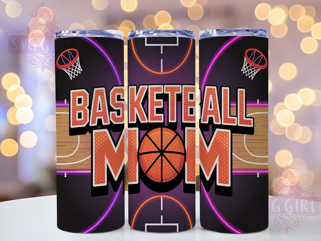 Basketball Mom Sports 20oz Tumbler, Sports Mom Wrap, 20oz Sublimation Wrap, Game Day Cup, Hoop Mom Gift, Trendy Basketball Design, Athletic Mom Drinkware Sublimation SvggirlplusArt 