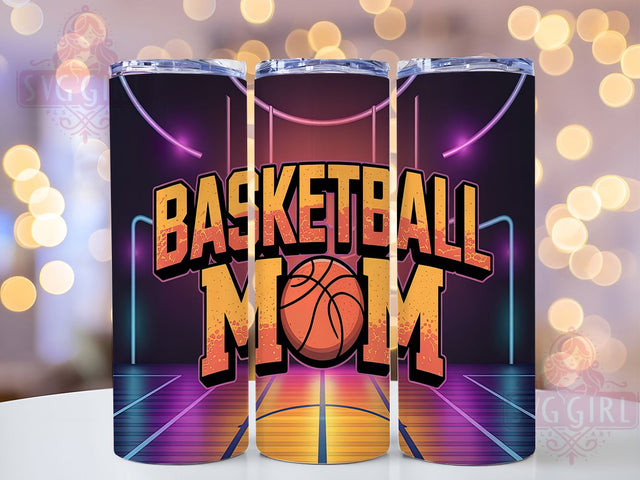 Basketball Mom Sports 20oz Tumbler, Sports Mom Wrap, 20oz Sublimation Wrap, Game Day Cup, Hoop Mom Gift, Trendy Basketball Design, Athletic Mom Drinkware Sublimation SvggirlplusArt 