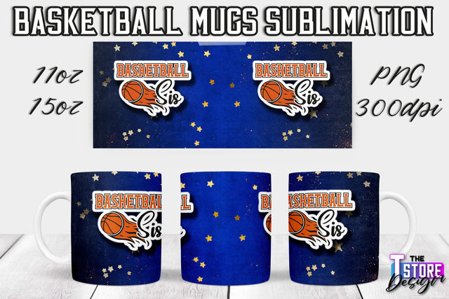 Basketball Mug Sublimation | 11 oz 15 oz Mug | PNG File | Sport Design Sublimation The T Store Design 