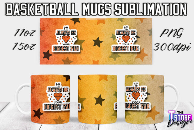 Basketball Mug Sublimation | 11 oz 15 oz Mug | PNG File | Sport Design Sublimation The T Store Design 