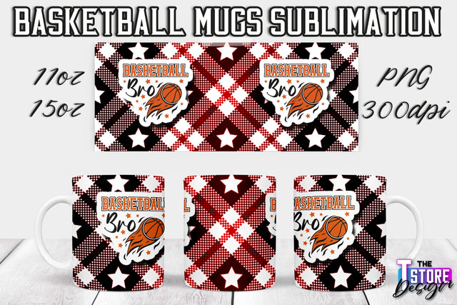 Basketball Mug Sublimation | 11 oz 15 oz Mug | PNG File | Sport Design Sublimation The T Store Design 