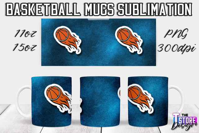 Basketball Mug Sublimation | 11 oz 15 oz Mug | PNG File | Sport Design Sublimation The T Store Design 