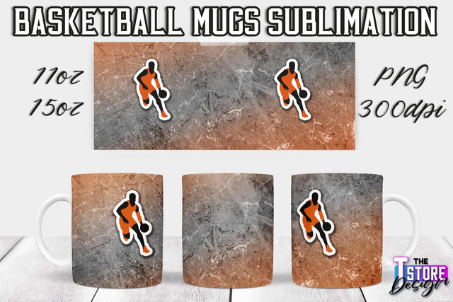 Basketball Mug Sublimation | 11 oz 15 oz Mug | PNG File | Sport Design Sublimation The T Store Design 