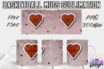 Basketball Mug Sublimation | 11 oz 15 oz Mug | PNG File | Sport Design Sublimation The T Store Design 