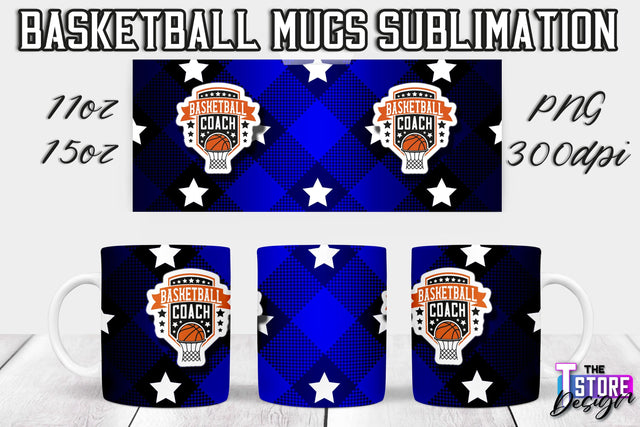 Basketball Mug Sublimation | 11 oz 15 oz Mug | PNG File | Sport Design Sublimation The T Store Design 