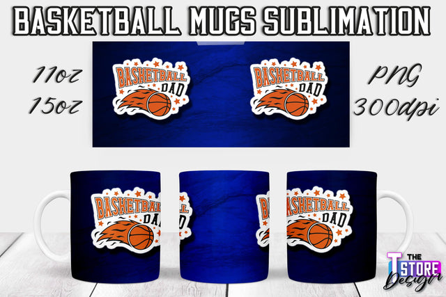Basketball Mug Sublimation | 11 oz 15 oz Mug | PNG File | Sport Design Sublimation The T Store Design 