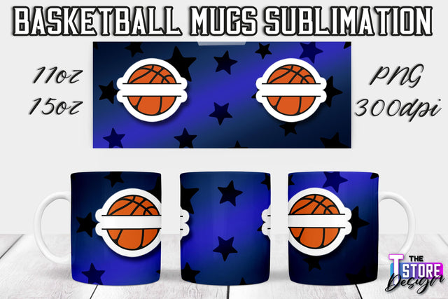 Basketball Mug Sublimation | 11 oz 15 oz Mug | PNG File | Sport Design Sublimation The T Store Design 
