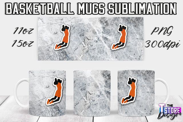 Basketball Mug Sublimation | 11 oz 15 oz Mug | PNG File | Sport Design Sublimation The T Store Design 