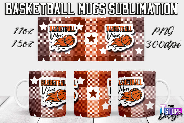 Basketball Mug Sublimation | 11 oz 15 oz Mug | PNG File | Sport Design Sublimation The T Store Design 